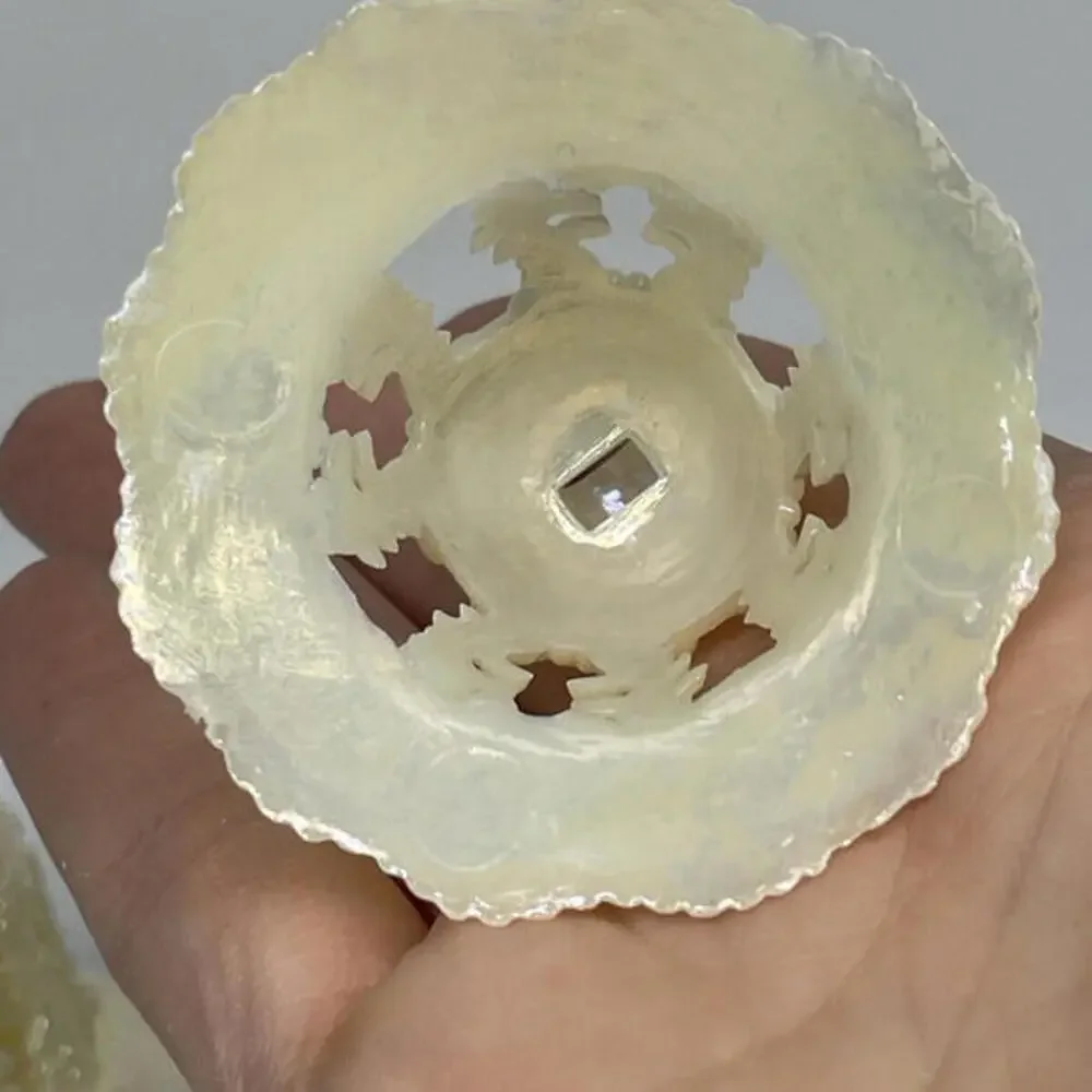 Iridescent Ivory Hard Plastic‎ Wedding Bells Ornaments LOT of 29 Vintage